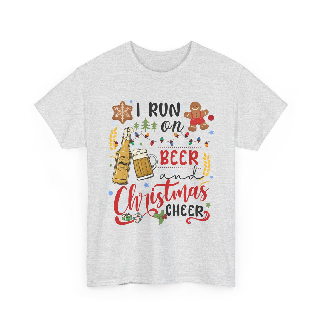 I Run On Beer and Christmas Cheer  T-Shirt