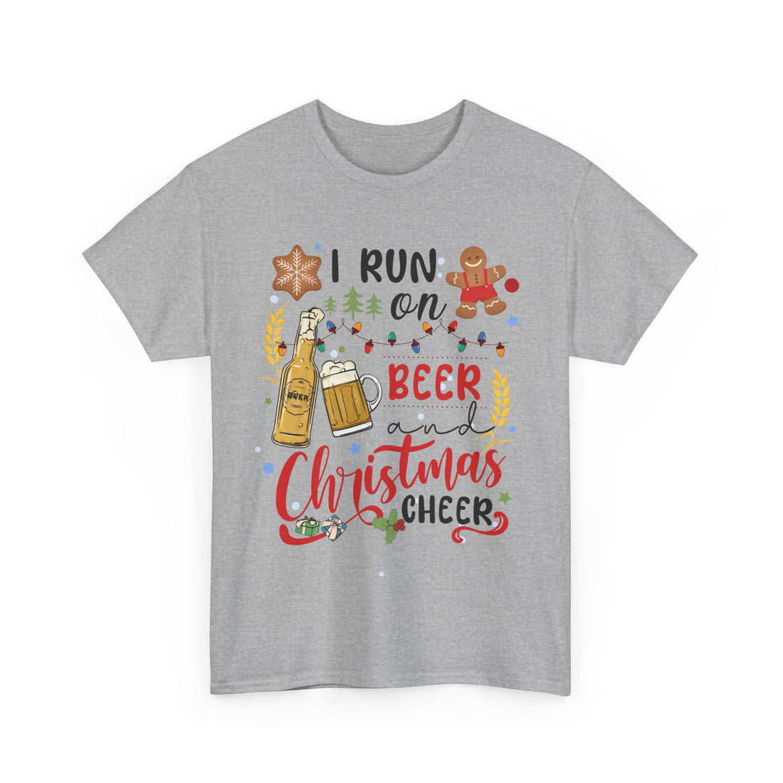 I Run On Beer and Christmas Cheer  T-Shirt