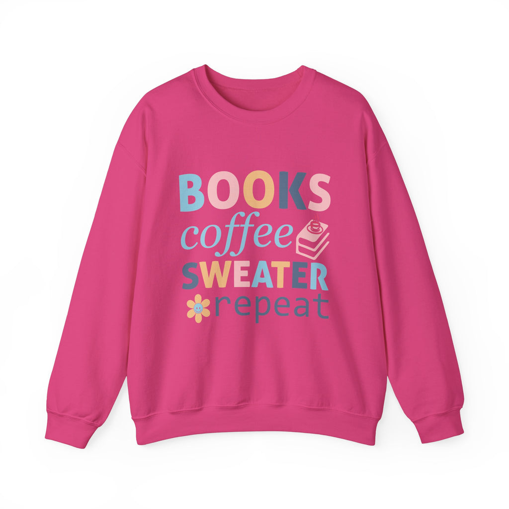 Books Coffee Sweater Repeat Sweatshirt