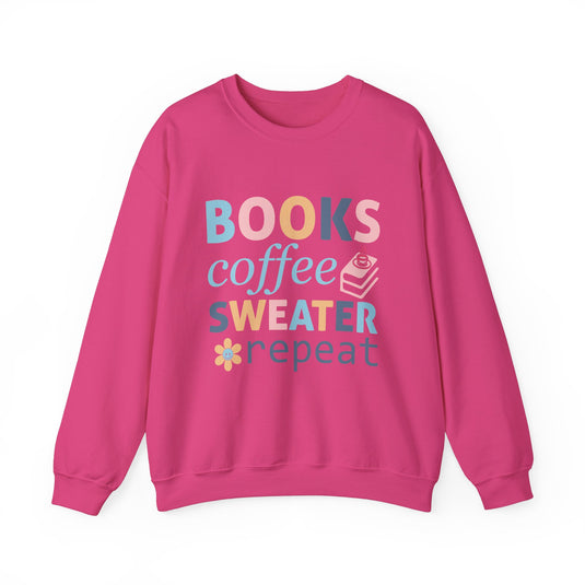 Books Coffee Sweater Repeat Book Sweatshirt