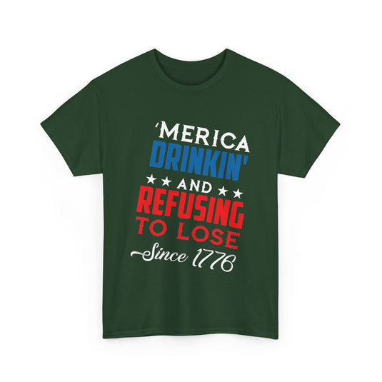 Merica Drinking Patriotic T-Shirt