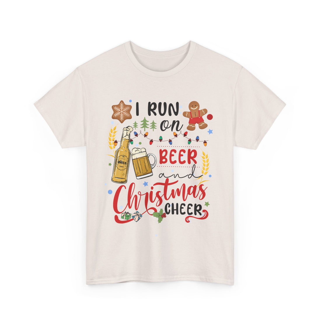 I Run On Beer and Christmas Cheer  T-Shirt