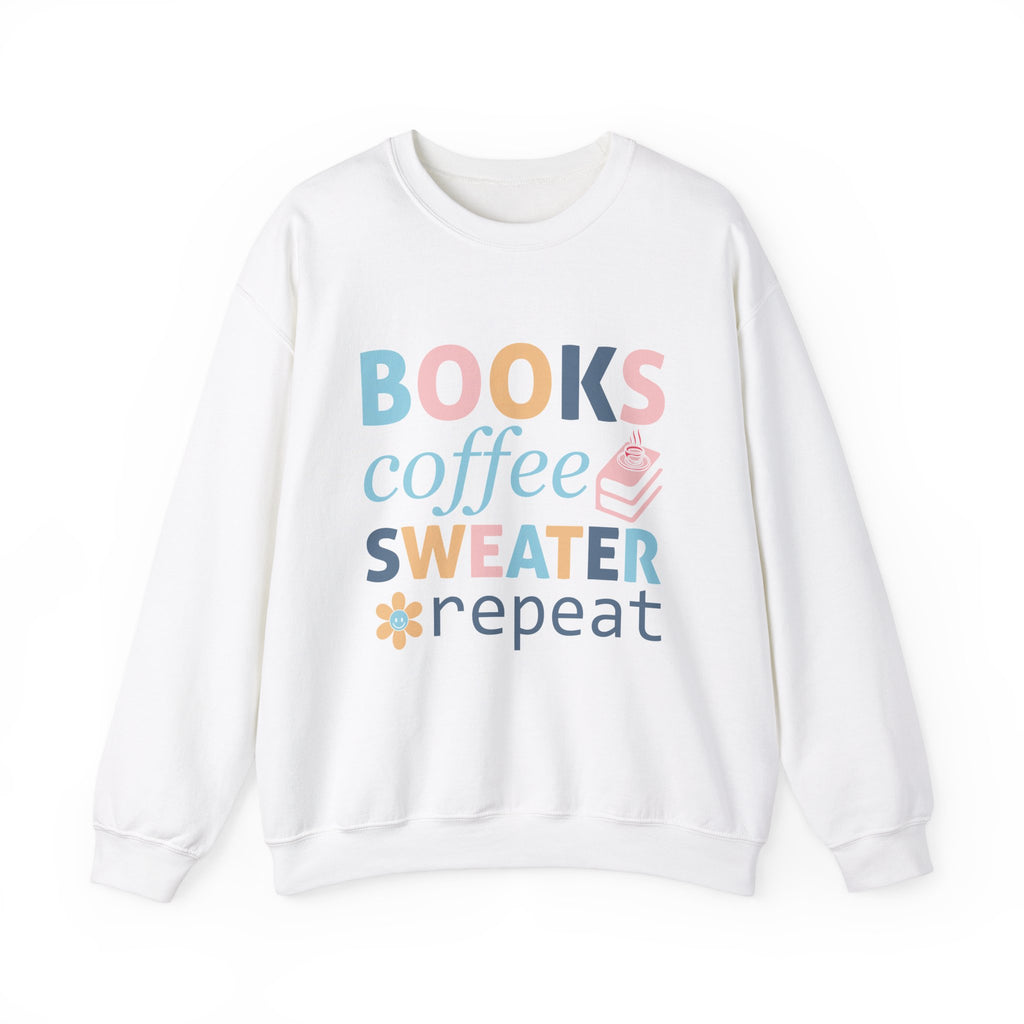 Books Coffee Sweater Repeat Sweatshirt