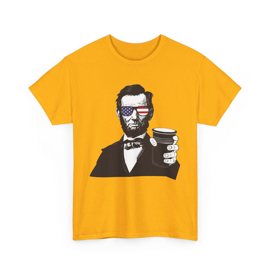 Lincoln Drinking Patriotic T-Shirt