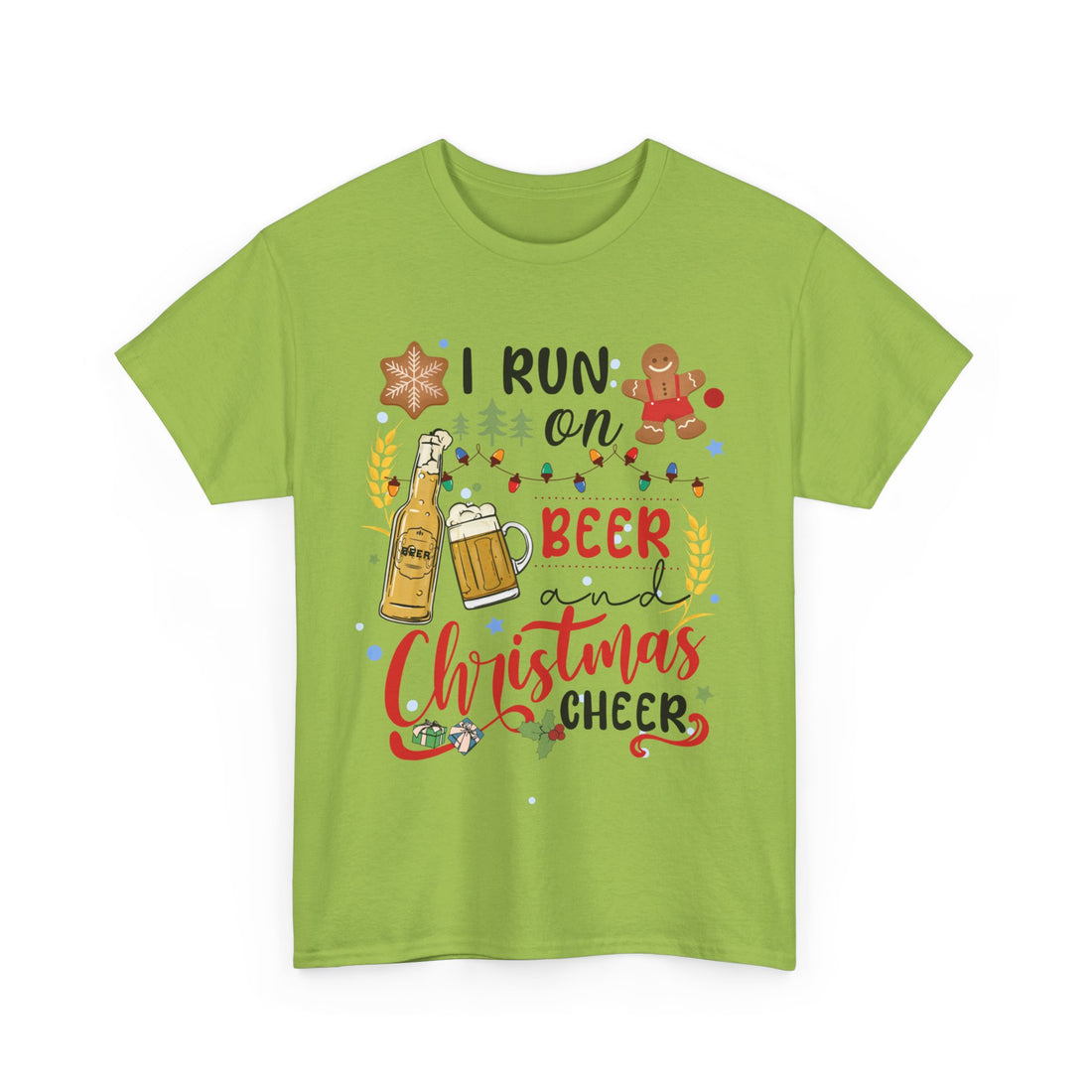 I Run On Beer and Christmas Cheer  T-Shirt