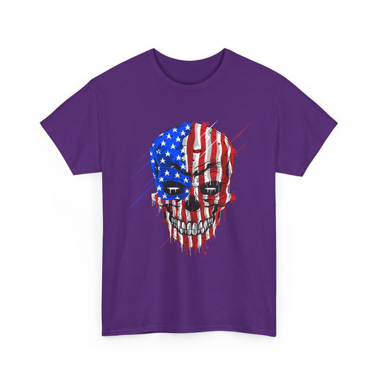 Skull USA Flag Patriotic T-Shirt