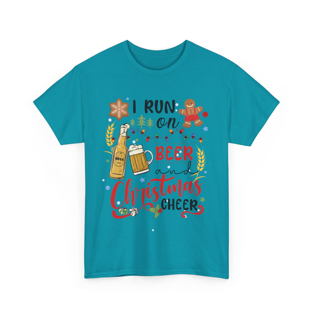 I Run On Beer and Christmas Cheer  T-Shirt