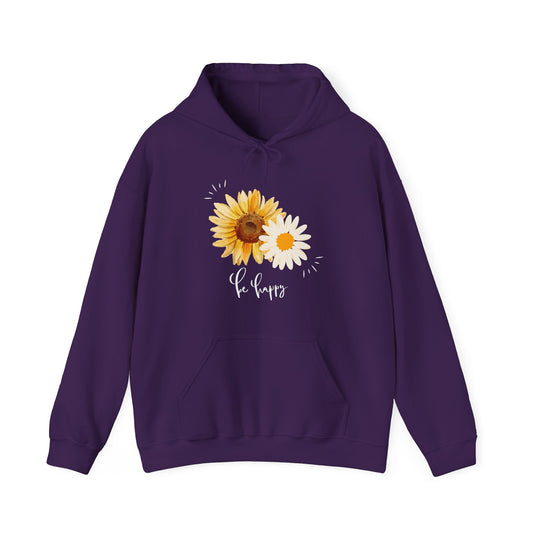 Be Happy Floral Hoodie