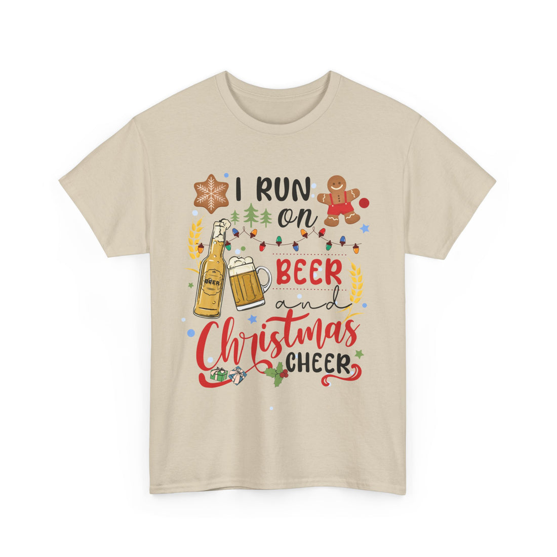 I Run On Beer and Christmas Cheer  T-Shirt