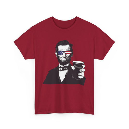 Lincoln Drinking Patriotic T-Shirt