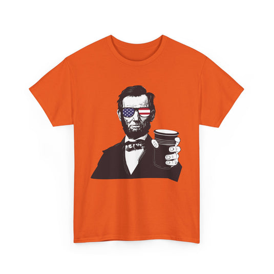 Lincoln Drinking Patriotic T-Shirt