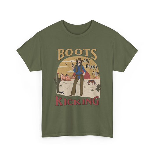 Boots Kicking Western T-Shirt