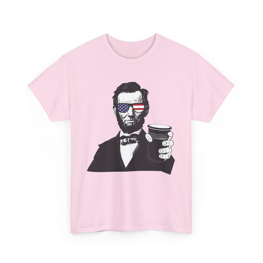 Lincoln Drinking Patriotic T-Shirt