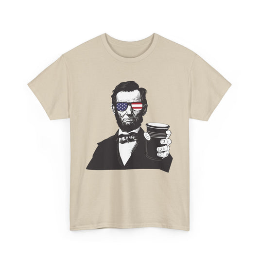 Lincoln Drinking Patriotic T-Shirt