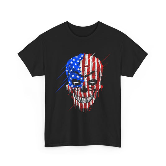 Skull USA Flag Patriotic T-Shirt