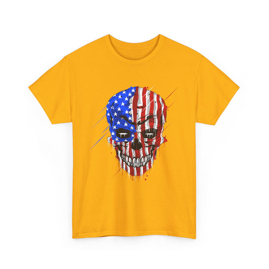 Skull USA Flag Patriotic T-Shirt